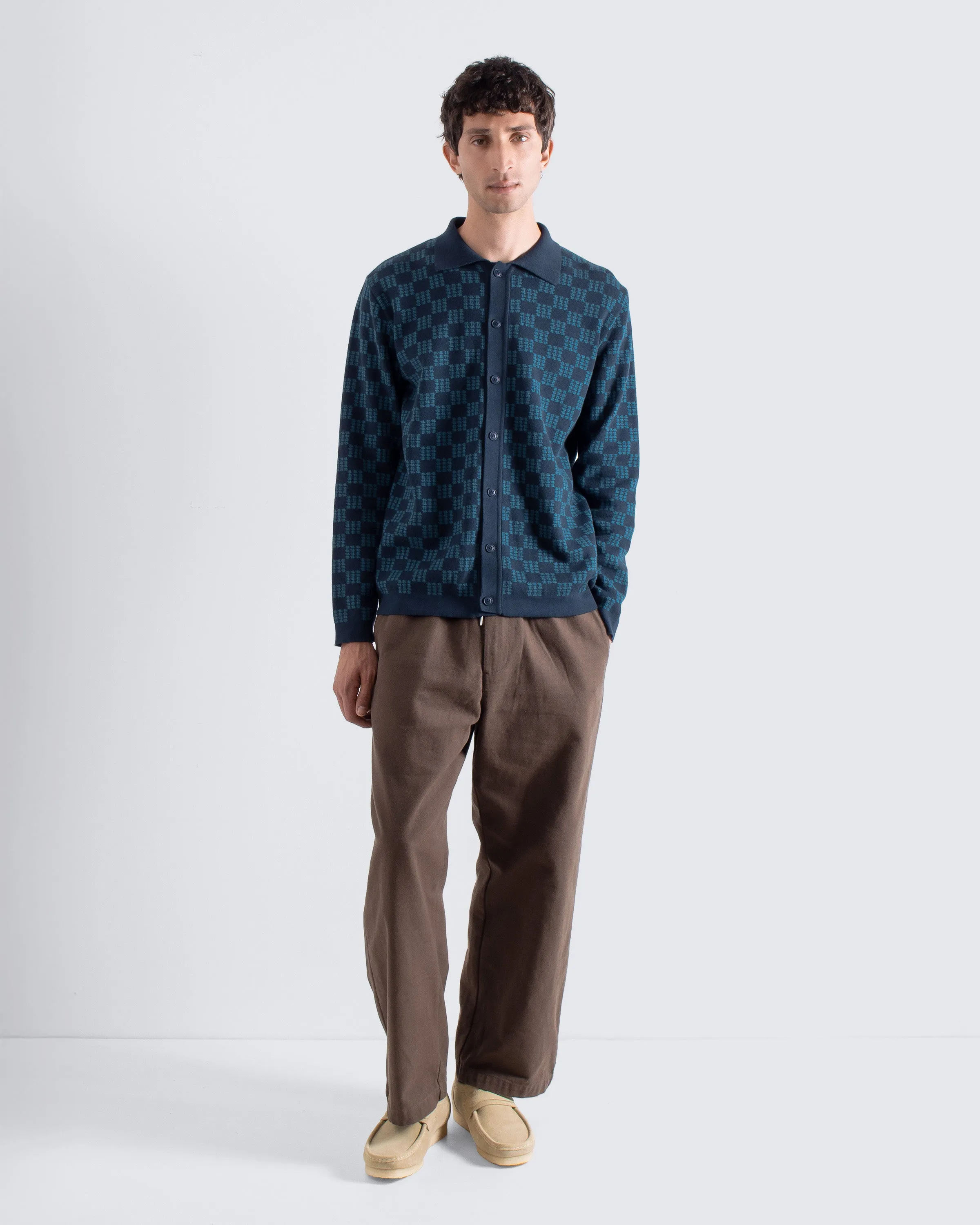 Zigger Knit Shirt - Criss-Cross Navy sold by Far Afield product image thumbnail 2