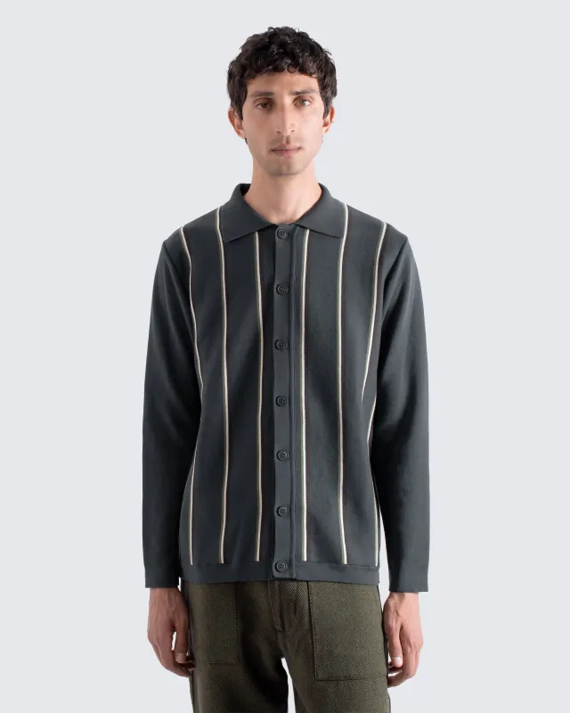Zigger Knit Shirt - Kuki Grey sold by Far Afield
