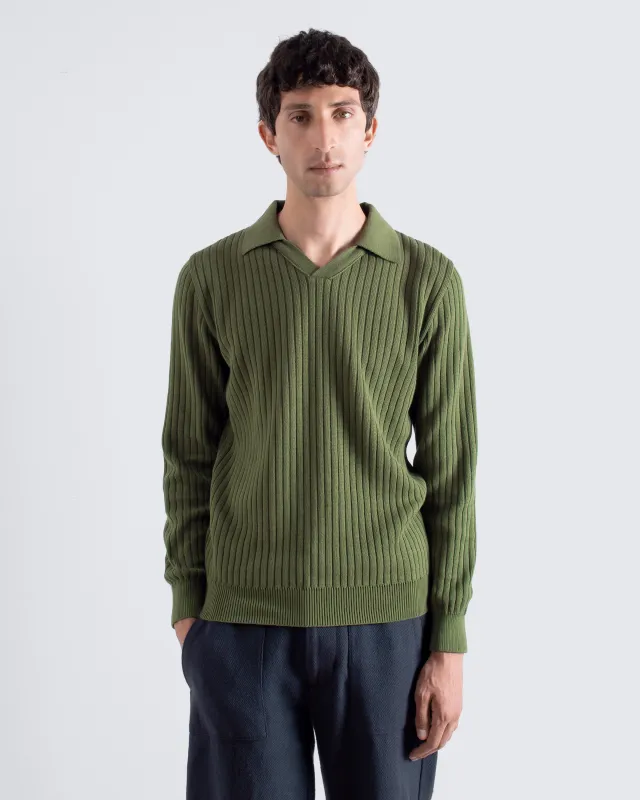 Clifford Knit Polo - Green sold by Far Afield