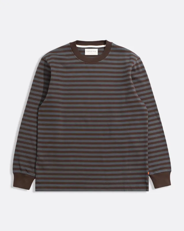 Breton Stripe T-Shirt - Brown sold by Far Afield