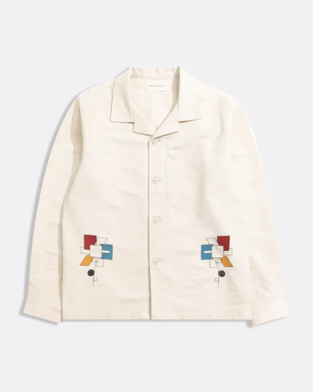 Veloso Embroidered Shirt - Abstract Flower sold by Far Afield