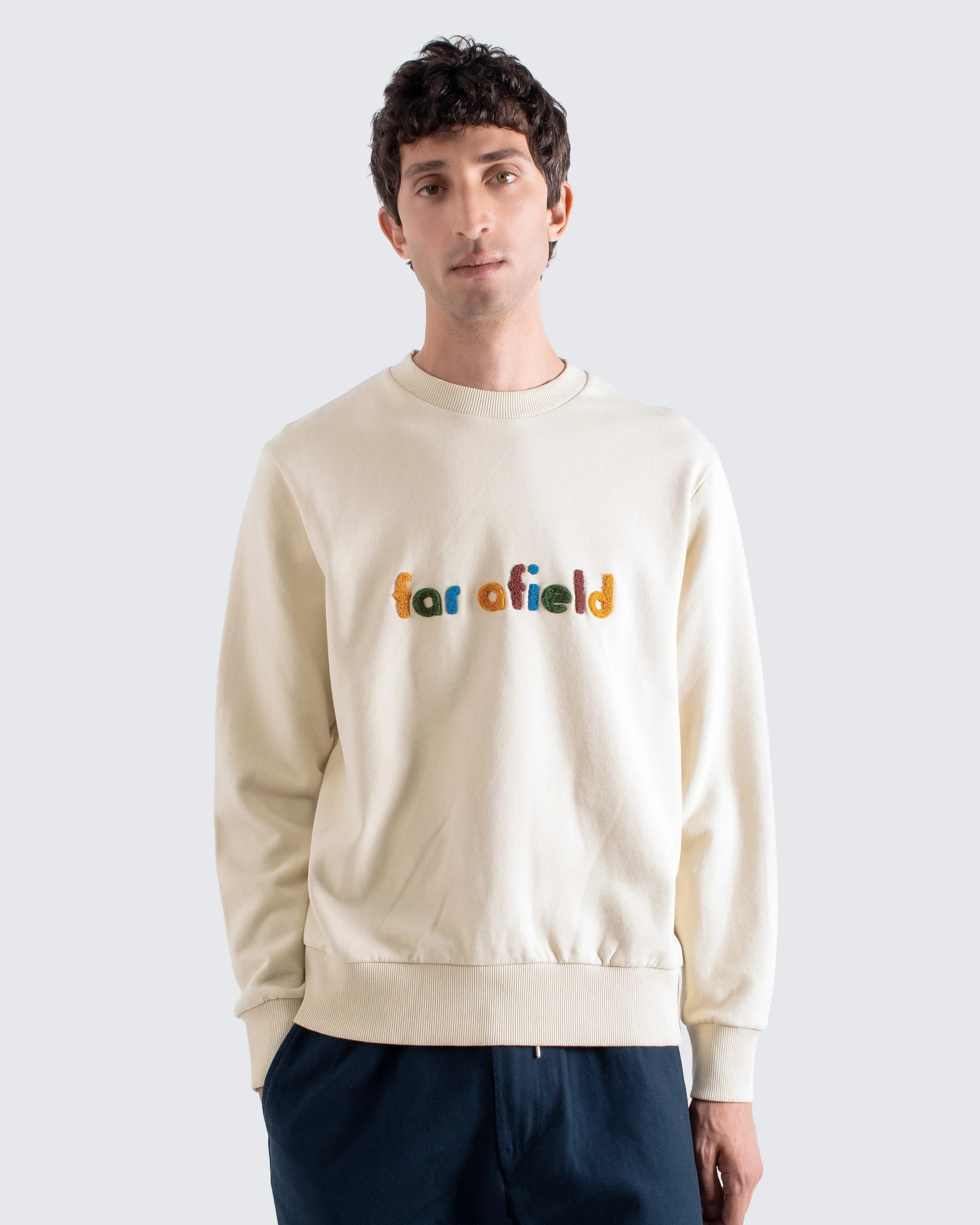 Logo Sweatshirt - Stone sold by Far Afield