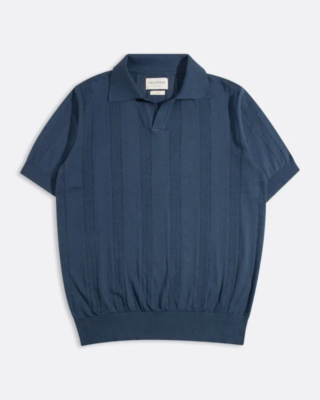 Clifford Open-Knit Polo made by Far Afield