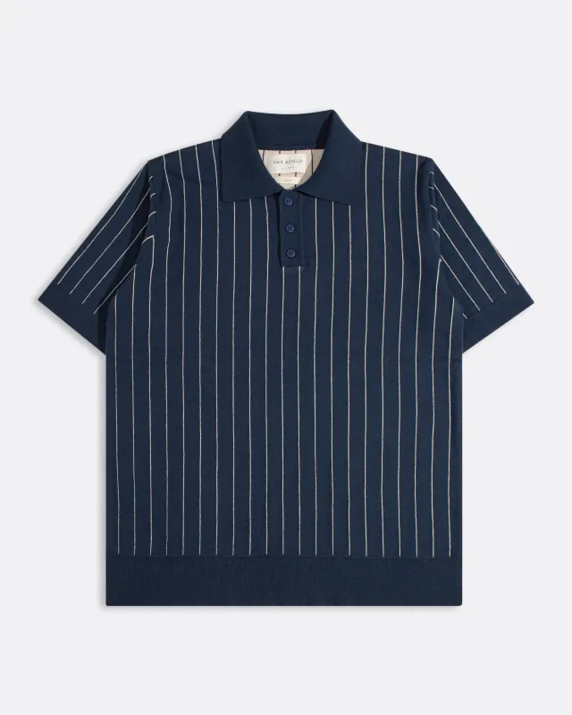 Benny Pinstripe Polo sold by Far Afield