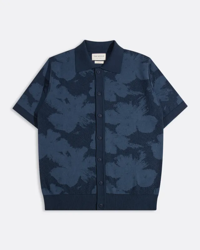 Zigger Pixel Flower Knit Shirt made by Far Afield