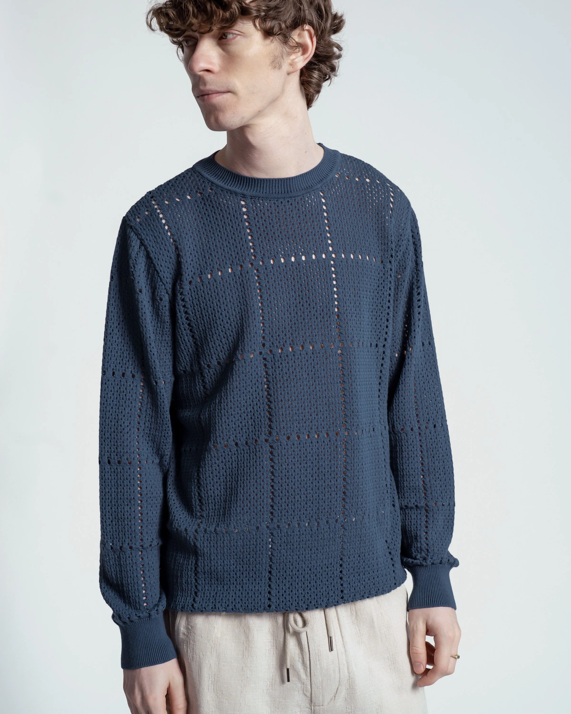 Crochet Crewneck Jumper sold by Far Afield