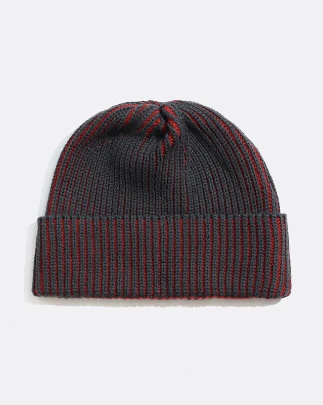 Ribbed Knit Beanie - Red made by AW25