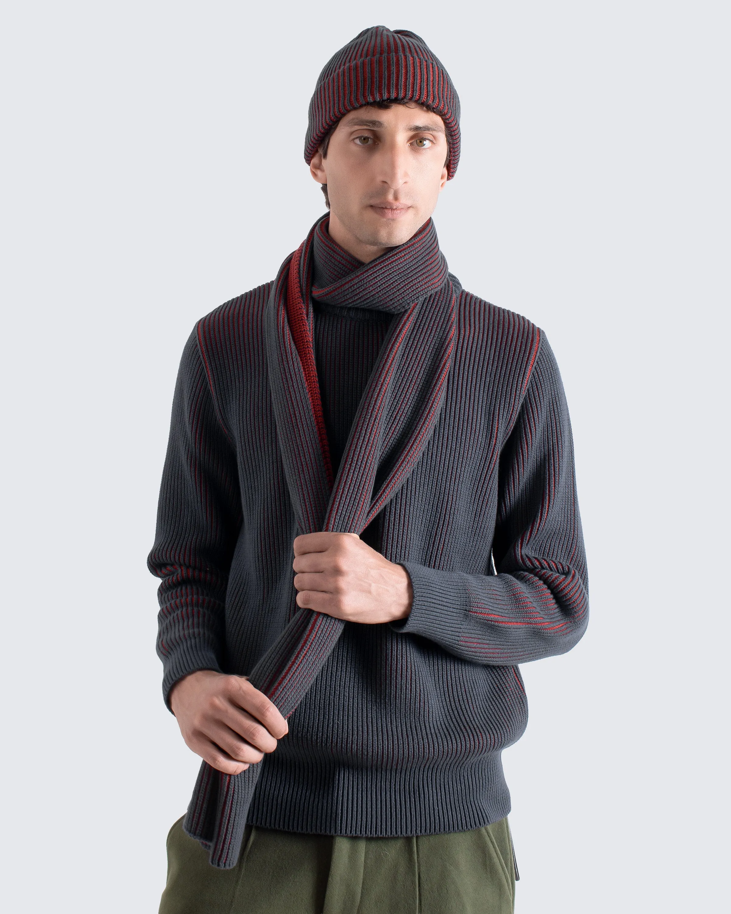 Ribbed Knit Beanie - Red sold by Far Afield product image thumbnail 2