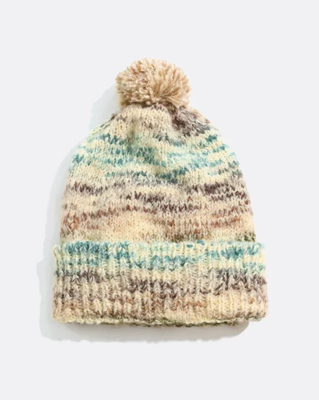 Bobble Knit Beanie - Stone sold by Far Afield