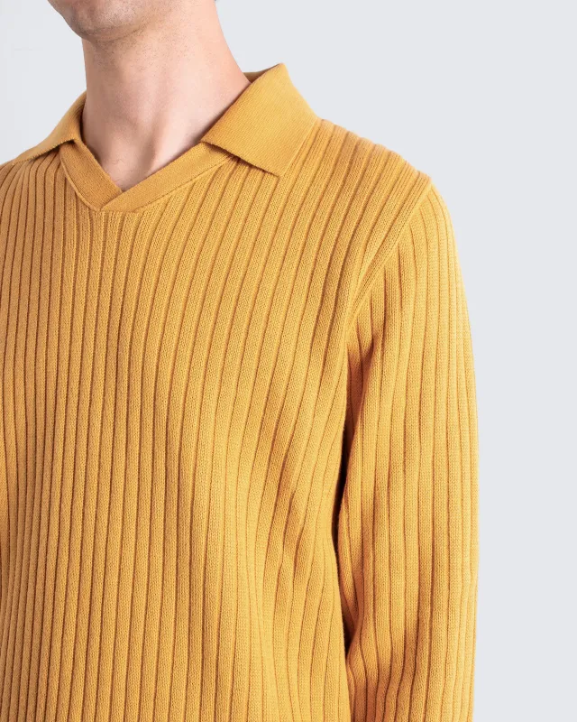 Clifford Knit Polo - Yellow sold by Far Afield