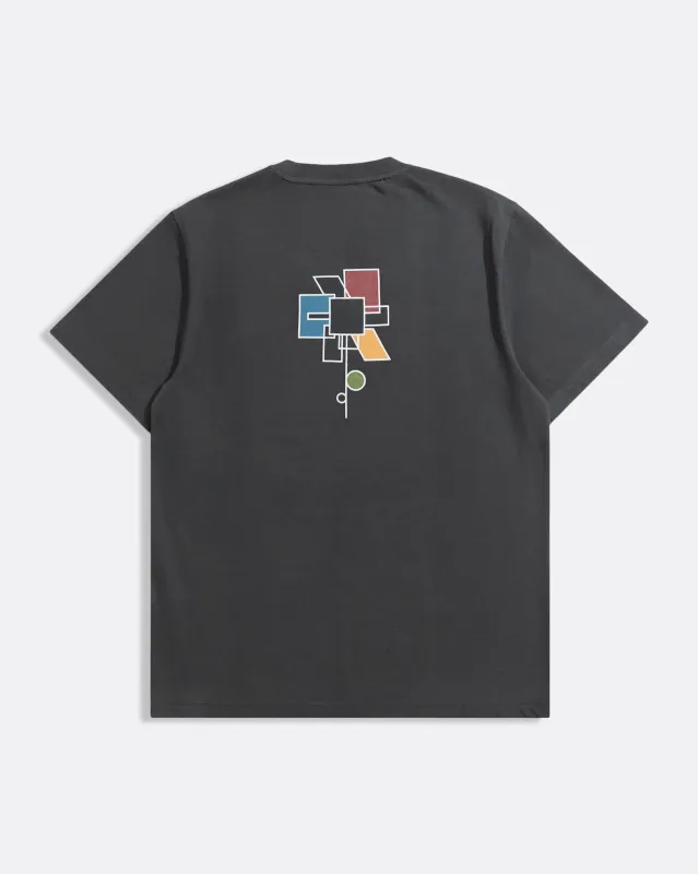 Abstract Flower Print T-Shirt - Grey made by AW25