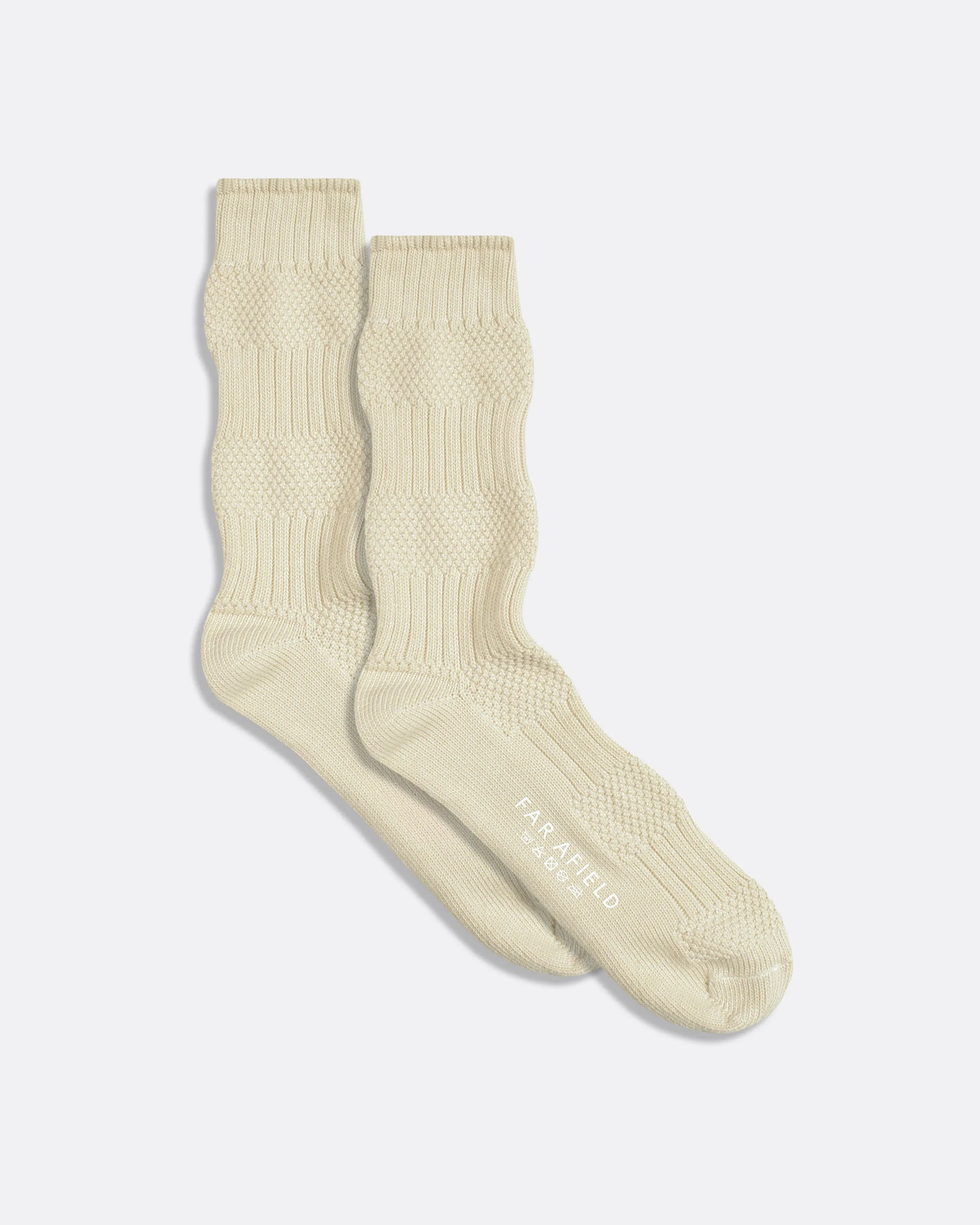 Textured Stripe Socks - Stone sold by Far Afield
