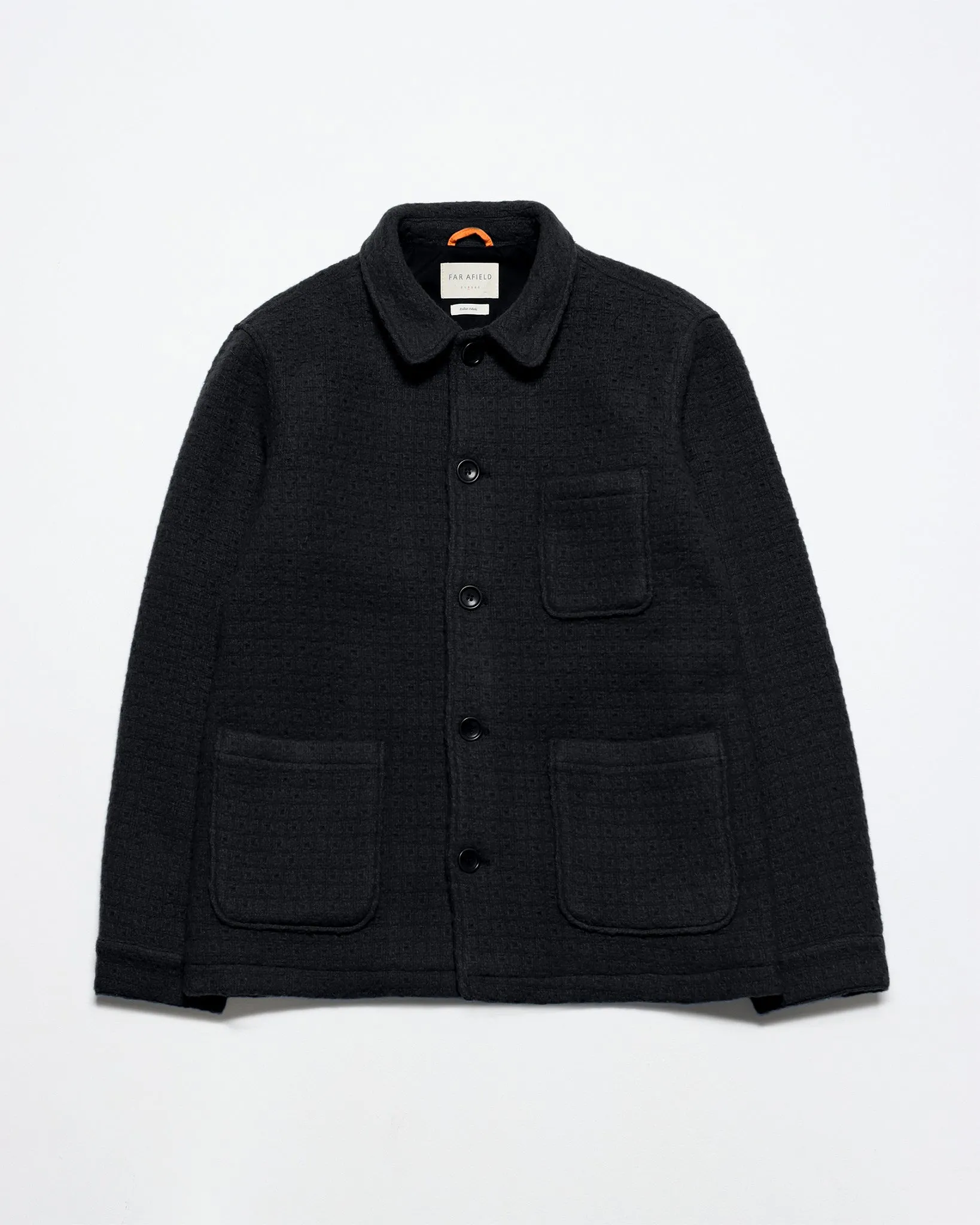 Station Jacket - Black Textured Jacquard sold by Far Afield