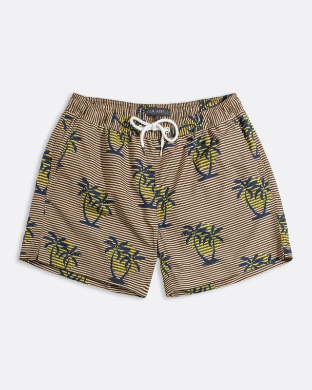 Golden Palm Swim Short made by Far Afield