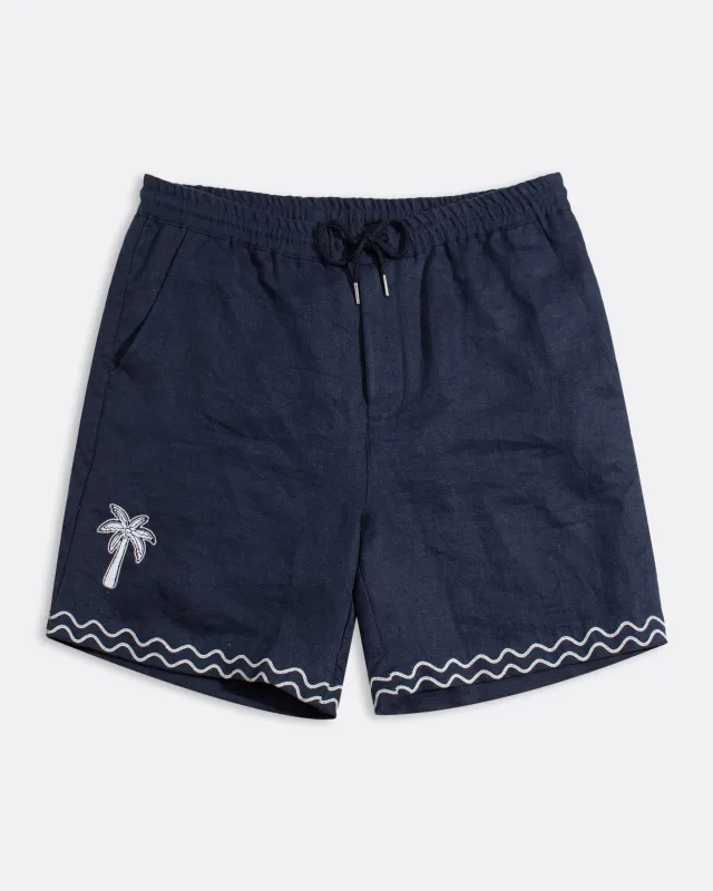 Palm Appliqué House Short made by Far Afield