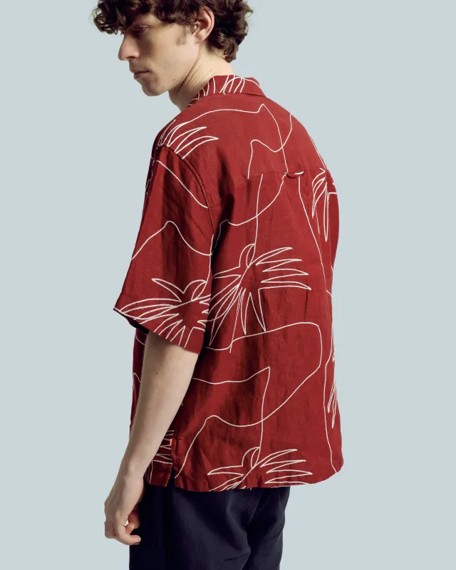 Veloso Palm Embroidery Shirt made by Far Afield