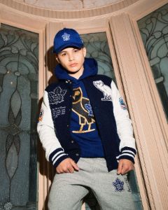 OVO® / TORONTO MAPLE LEAFS VARSITY JACKET - BLUE sold by OVO