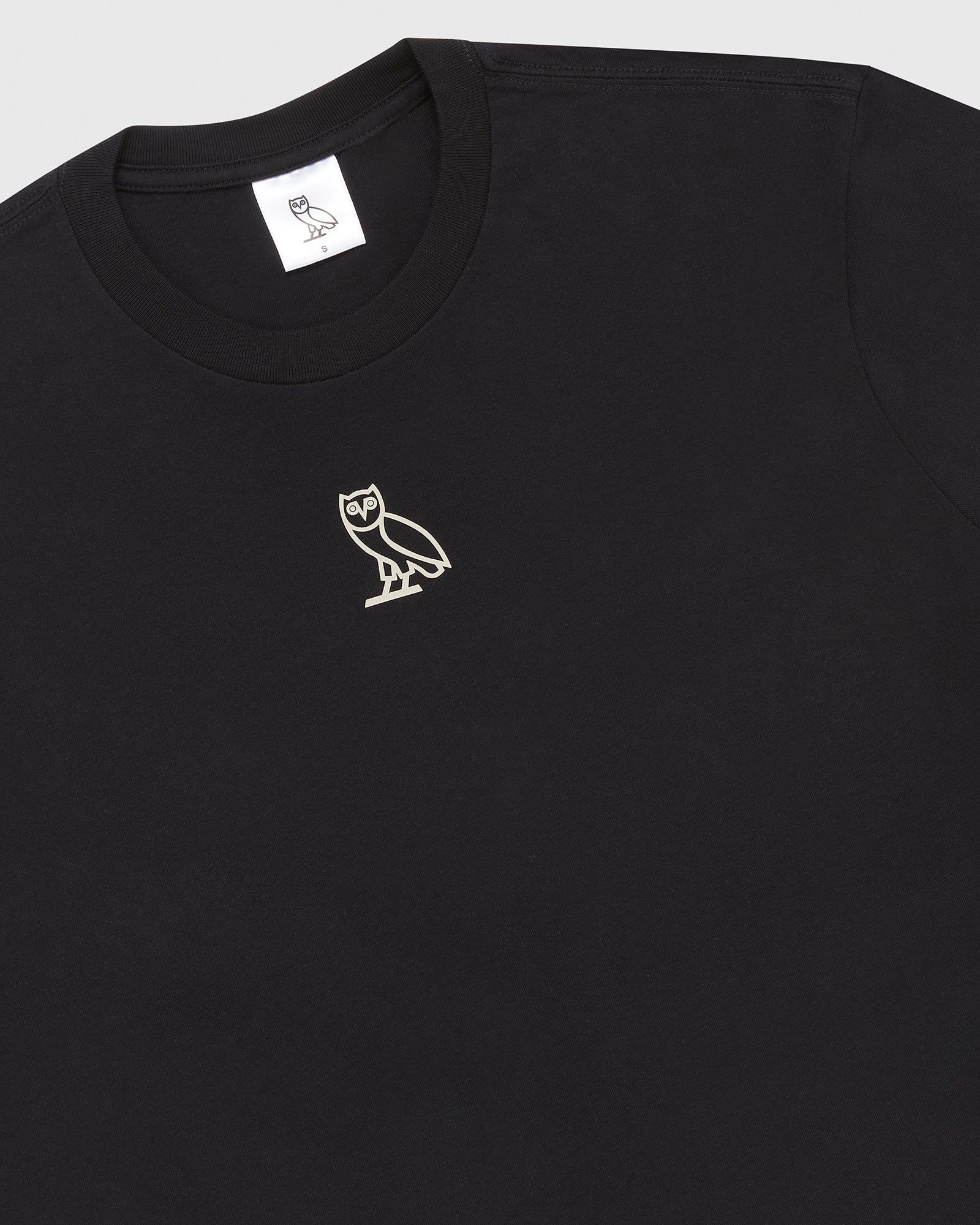 WOMENS CENTER CHEST OWL T-SHIRT - BLACK sold by OVO product image thumbnail 2