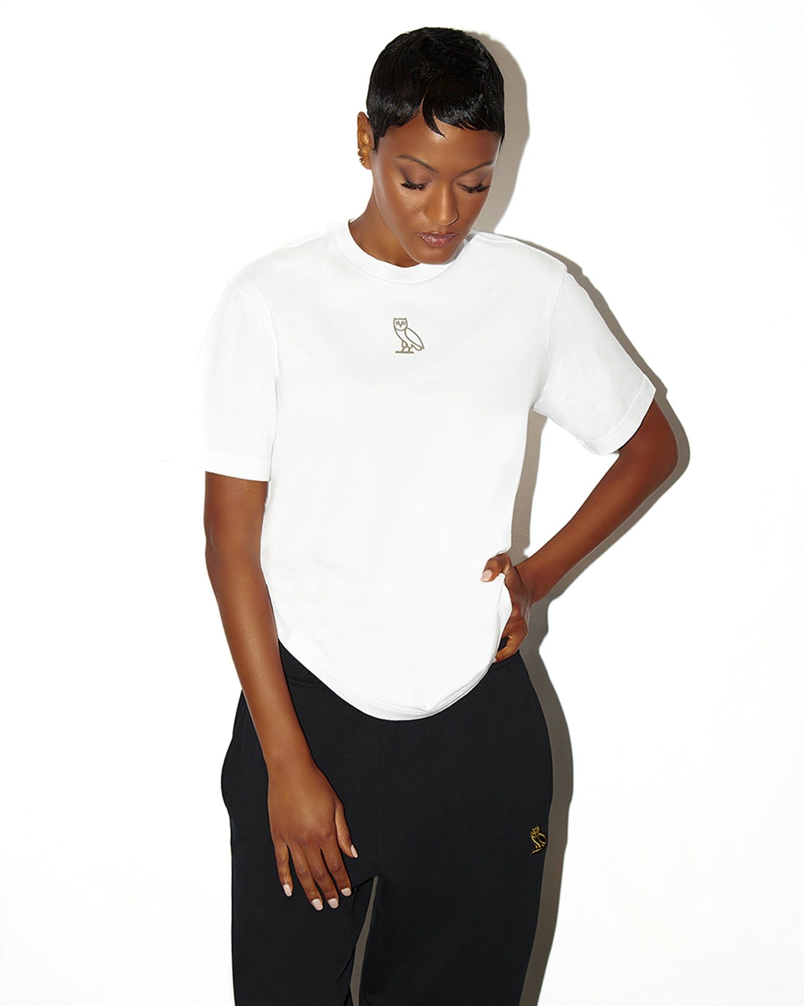 WOMENS CENTER CHEST OWL T-SHIRT - WHITE sold by OVO product image thumbnail 2