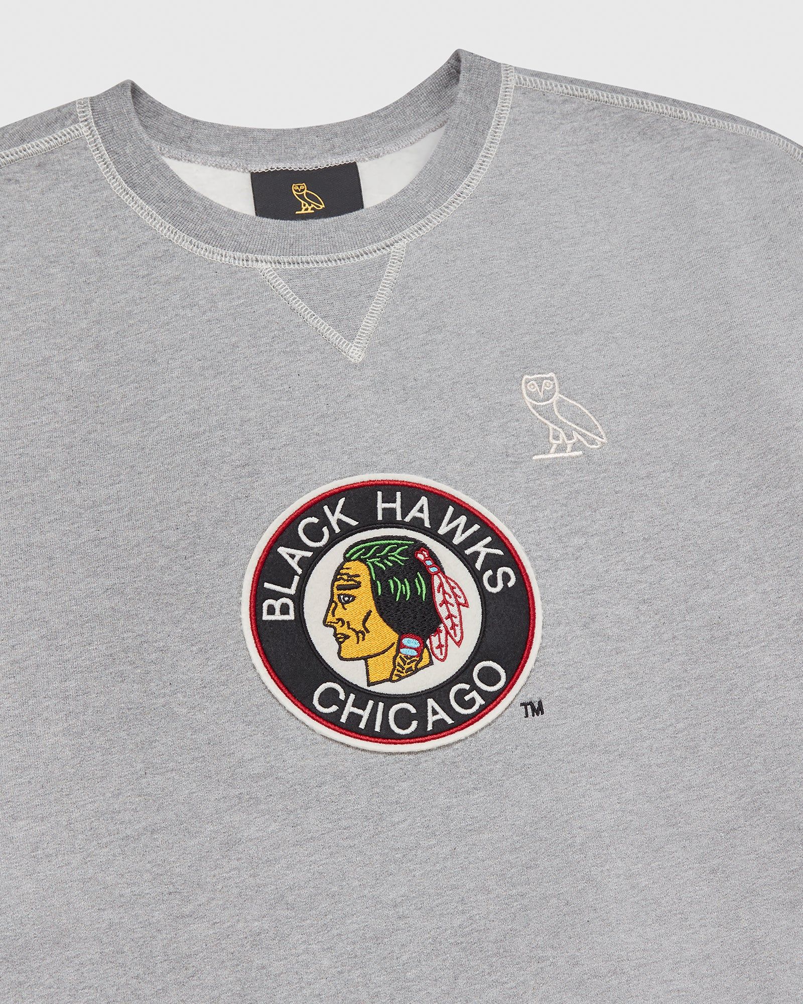 Chicago Blackhawks Crewneck - Heather Grey sold by OVO product image thumbnail 3