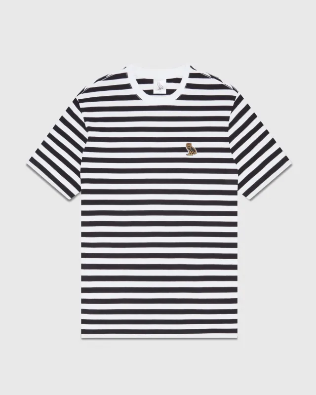 NAUTICAL STRIPE T-SHIRT - BLACK/WHITE sold by OVO