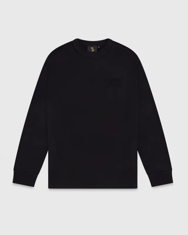 RAW EDGE ARCH LOGO CREWNECK - BLACK sold by OVO