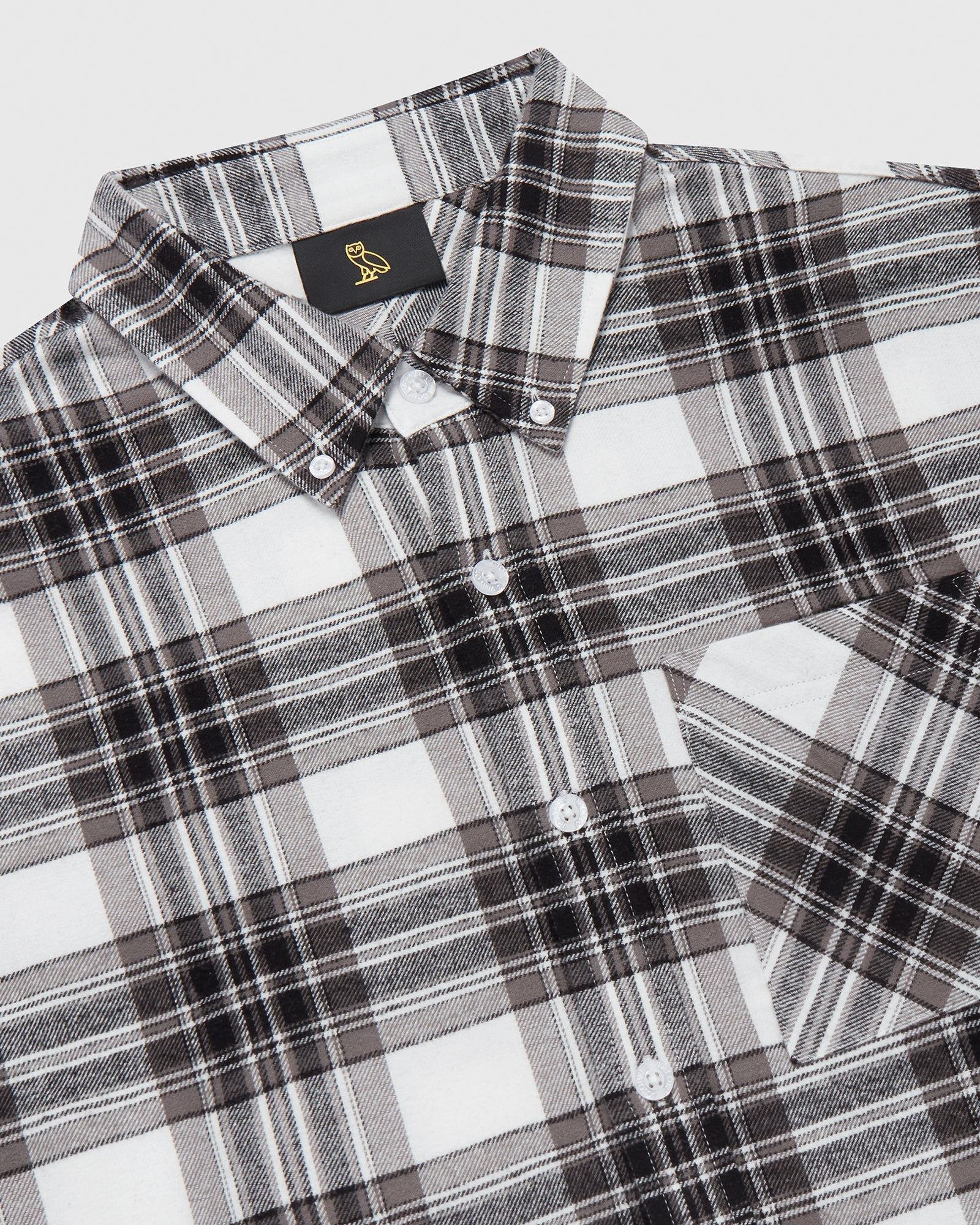 LIGHTWEIGHT PLAID FLANNEL SHIRT - GREY sold by OVO product image thumbnail 4