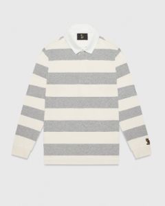 Striped Rugby Polo - Heather Grey/Cream sold by OVO