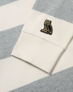 Striped Rugby Polo - Heather Grey/Cream sold by OVO