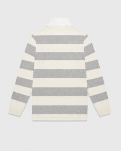 Striped Rugby Polo - Heather Grey/Cream sold by OVO
