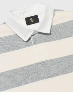Striped Rugby Polo - Heather Grey/Cream sold by OVO