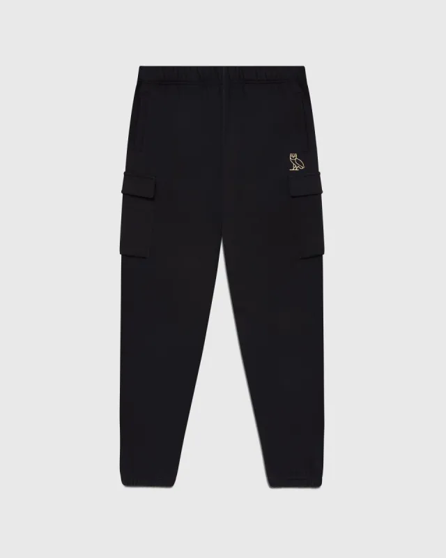 FLEECE CARGO PANTS - BLACK sold by OVO
