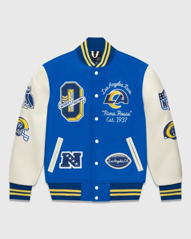 NFL LOS ANGELES RAMS VARSITY JACKET - BLUE sold by OVO