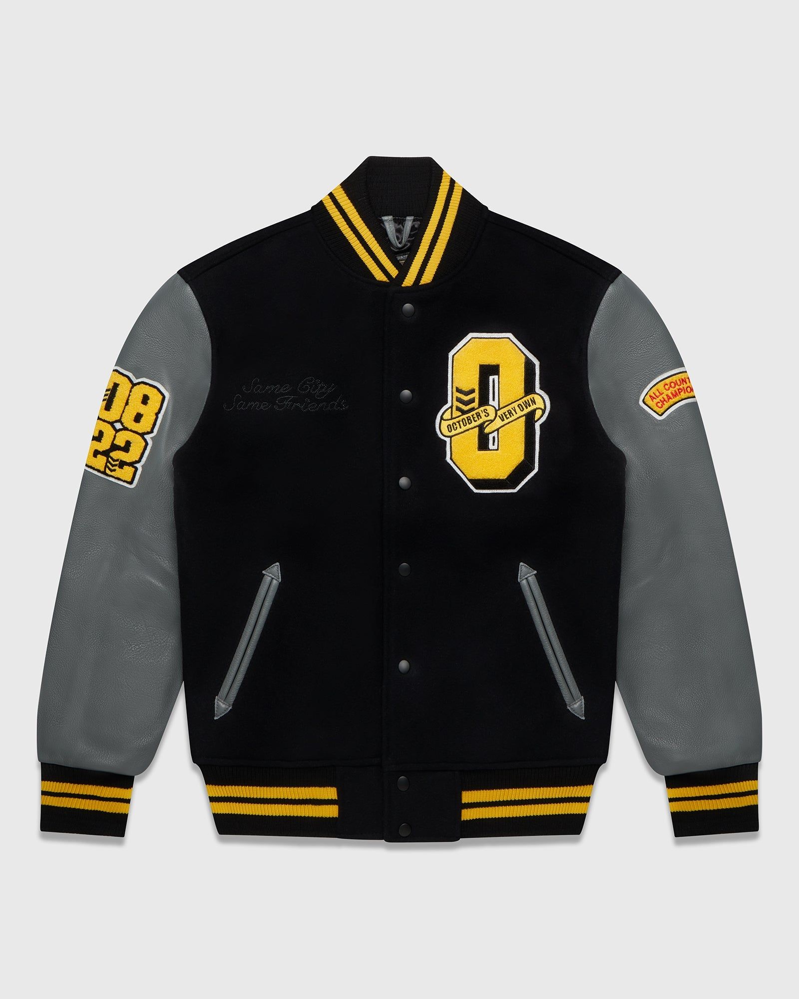COLLEGIATE VARSITY JACKET - BLACK sold by OVO