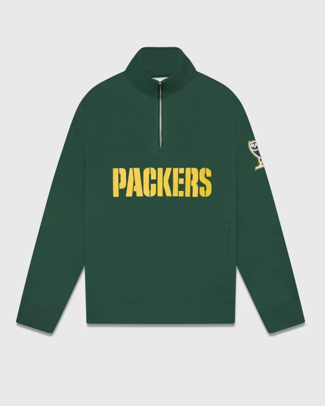 NFL GREEN BAY PACKERS 1/4 ZIP MOCK NECK - GREEN sold by OVO