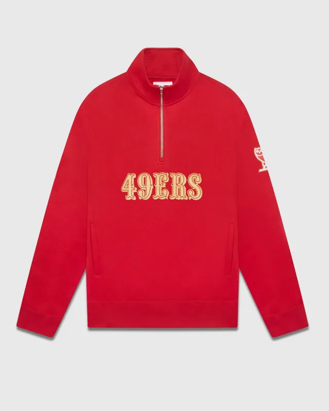 NFL SAN FRANCISCO 49ERS 1/4 ZIP MOCK NECK - RED sold by OVO