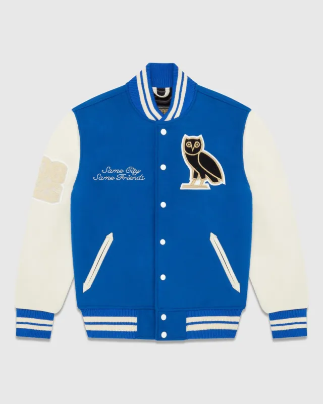 COLLEGIATE VARISTY JACKET - BLUE sold by OVO