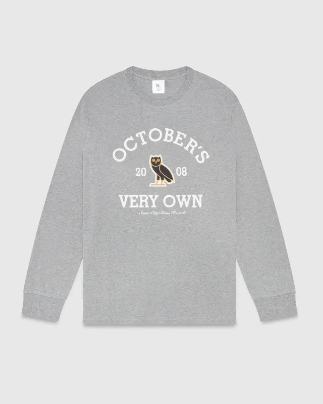 COLLEGIATE LONGSLEEVE T-SHIRT - HEATHER GREY made by OVO