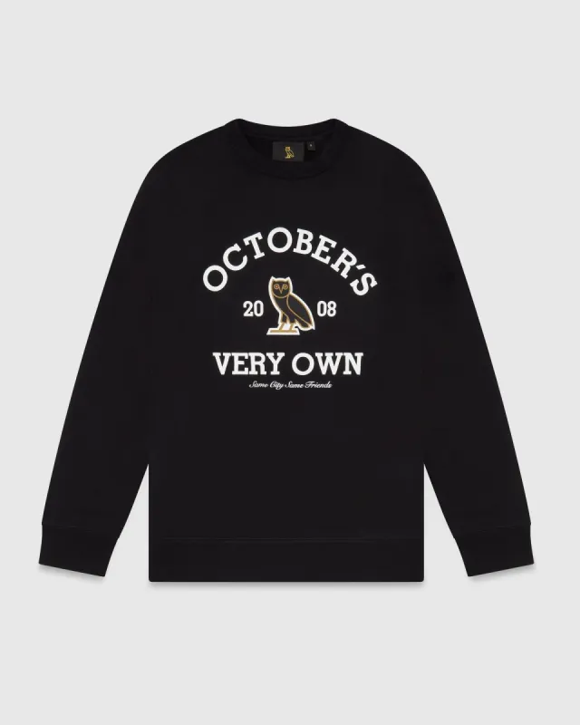 COLLEGIATE CREWNECK - BLACK sold by OVO