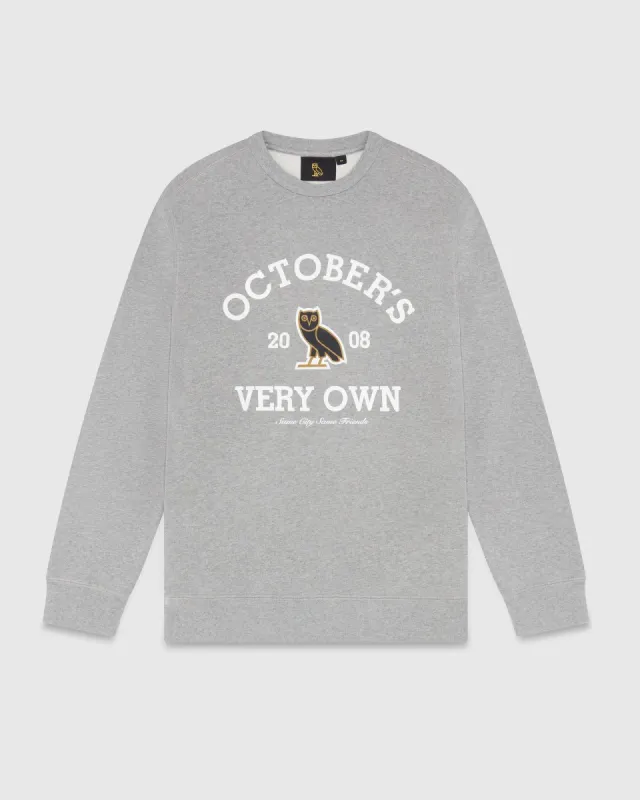 COLLEGIATE CREWNECK - HEATHER GREY sold by OVO