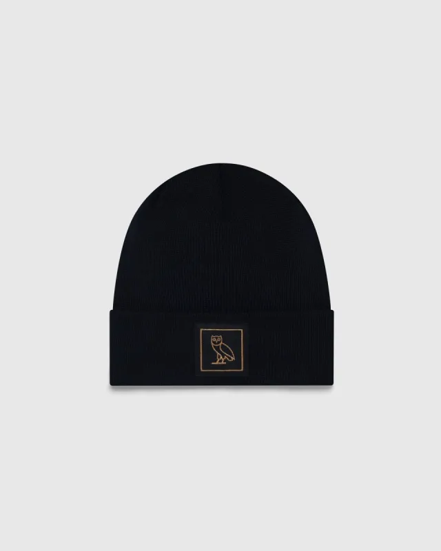 BADGE WOOL BEANIE - BLACK sold by OVO