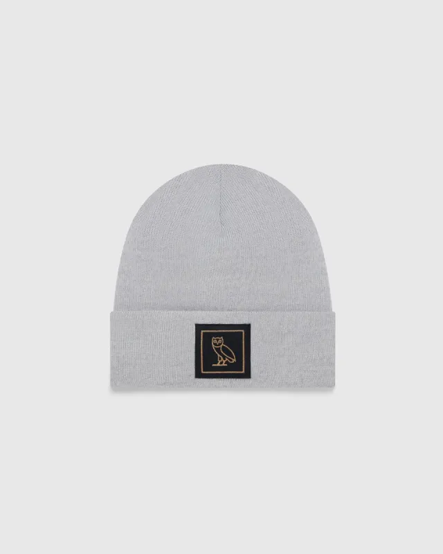 BADGE WOOL BEANIE - HEATHER GREY sold by OVO