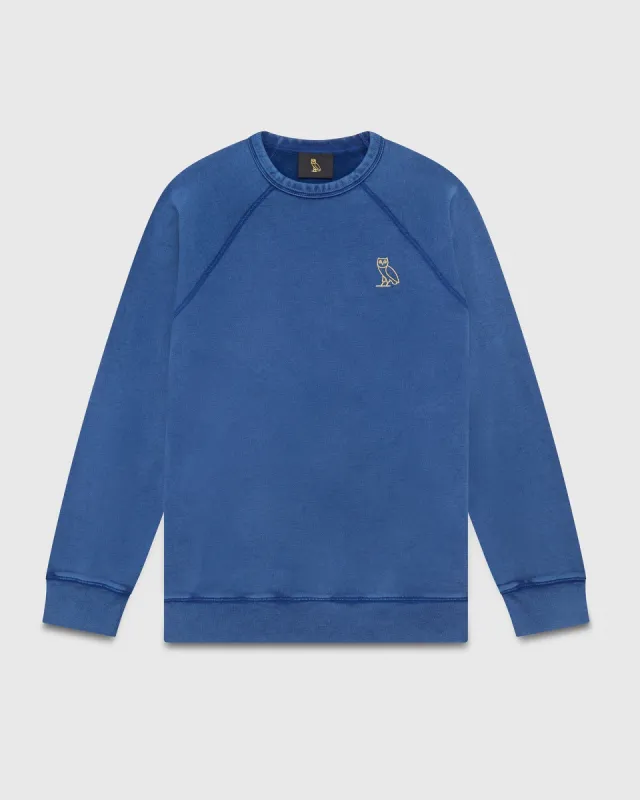 GARMENT DYE CREWNECK - BLUE sold by OVO