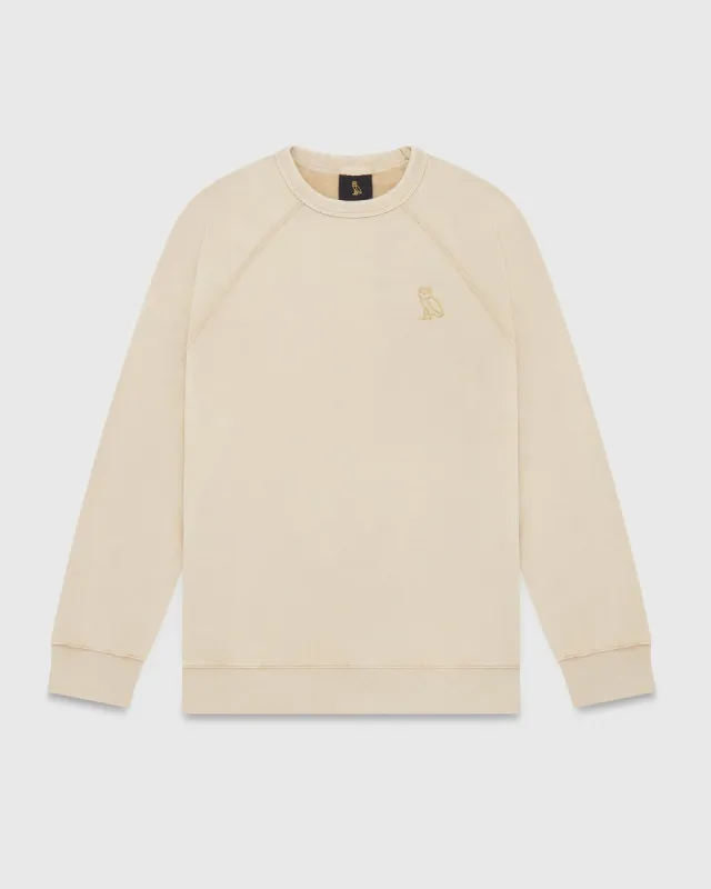 GARMENT DYE CREWNECK - TAN sold by OVO