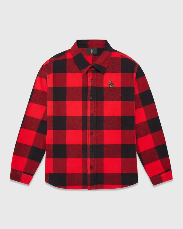 BUFFALO PLAID FLANNEL SHIRT - RED sold by OVO