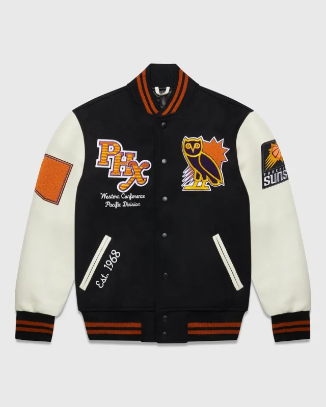 NBA PHOENIX SUNS VARSITY JACKET - BLACK sold by OVO