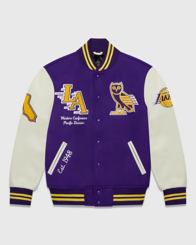 NBA LA LAKERS VARSITY JACKET - PURPLE sold by OVO