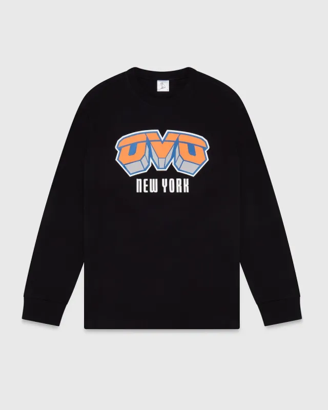 NBA NEW YORK KNICKS LONGSLEEVE T-SHIRT - BLACK sold by OVO