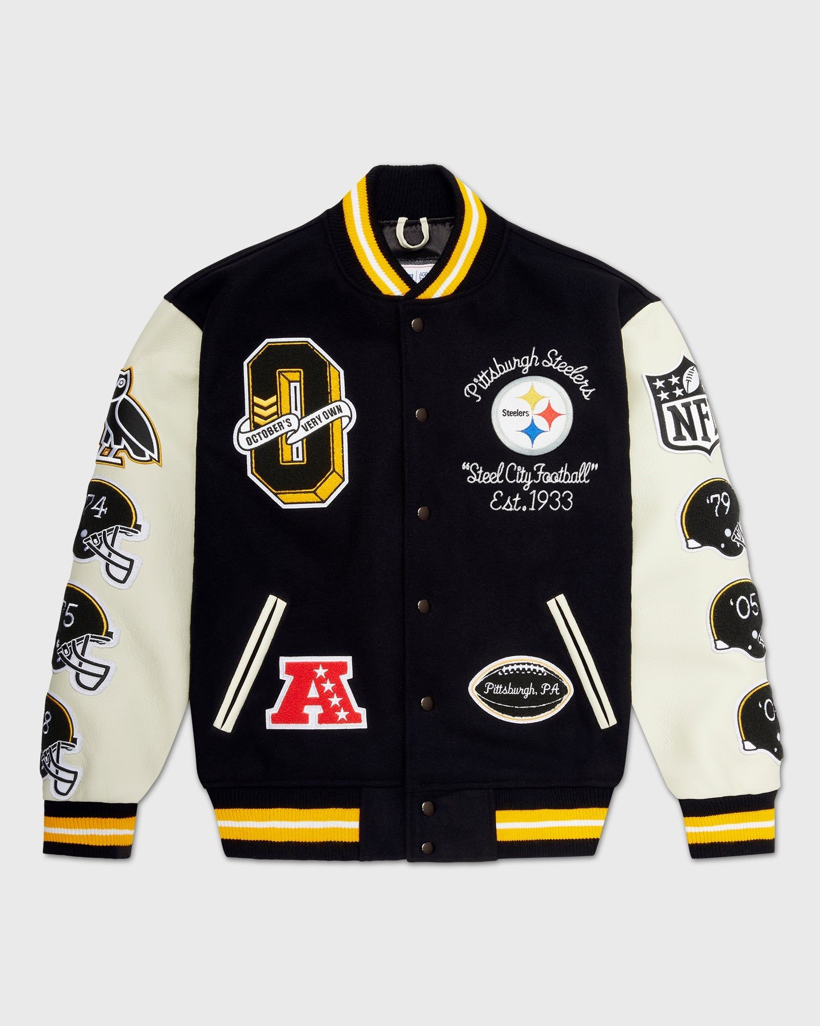 NFL Pittsburgh Steelers Varsity Jacket - Black sold by OVO
