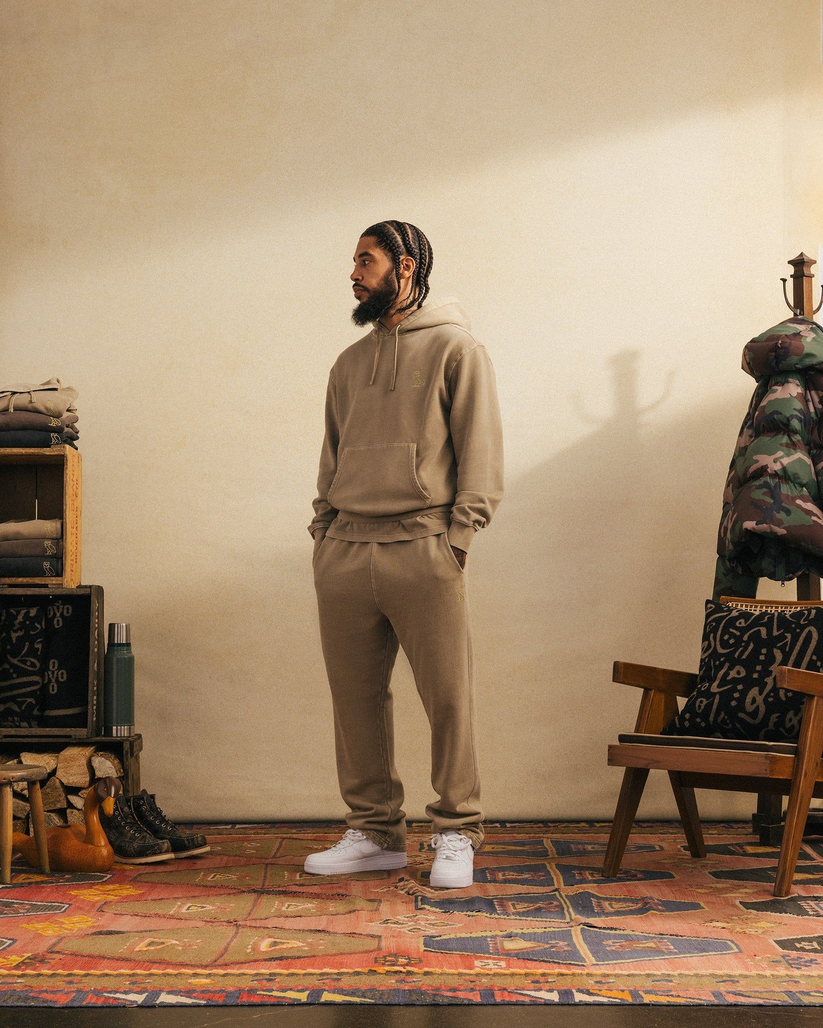 Muskoka Garment Dyed Open Hem Sweatpant - Sand sold by OVO product image thumbnail 2